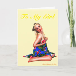 Tarjeta de San Valentín de Pin-up Retro Lindo para