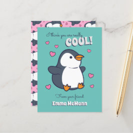 Tarjeta de San Valentín de pingüino lindo para niñ