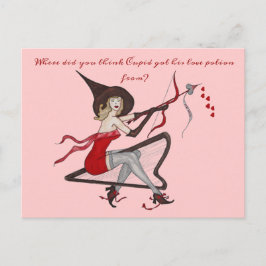 Tarjeta de San Valentín de poción de amor de bruja