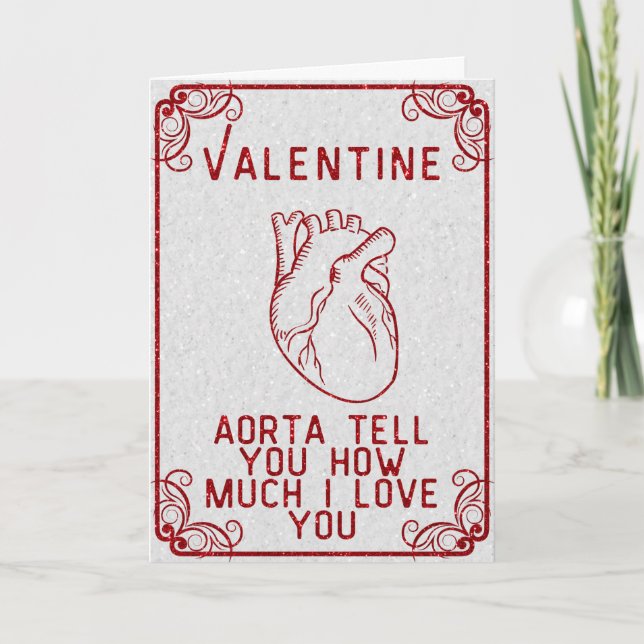 Tarjeta de San Valentín de Purpurina divertida con (Anverso)