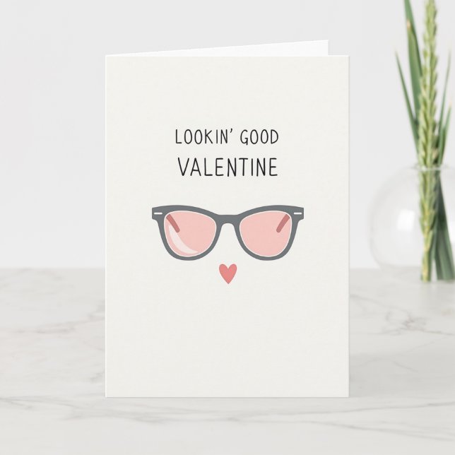 Tarjeta de San Valentín de Rosa con Buen Aspecto (Anverso)