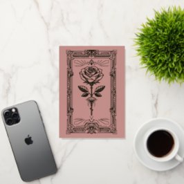 Tarjeta de San Valentín de rosa con lámina de oro 