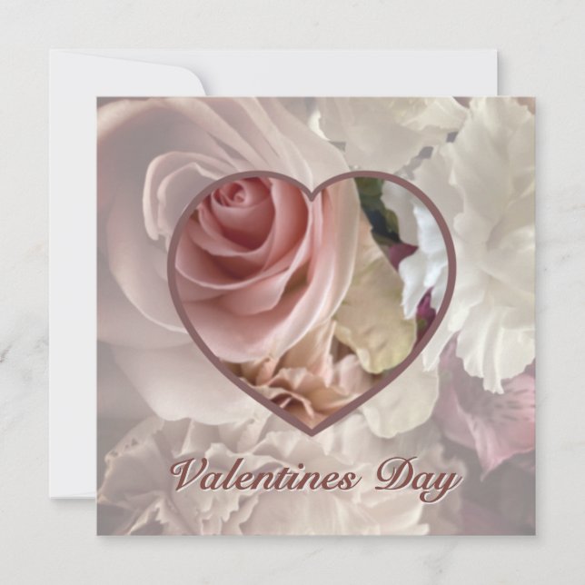 Tarjeta de San Valentín de Rosa Rosa Pálido (Anverso)