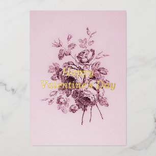 Tarjeta de San Valentín de Rosa Vintage