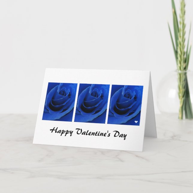 Tarjeta de San Valentín de Rosas azules (Anverso)