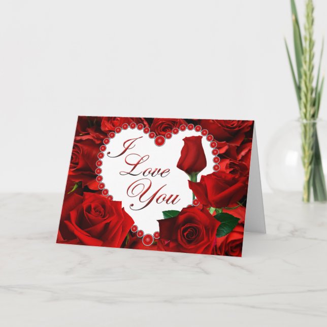 Tarjeta de San Valentín de Rosas Rojas (Anverso)