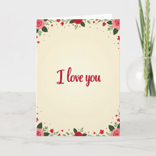 Tarjeta de San Valentín de Rosas Rojas Amor