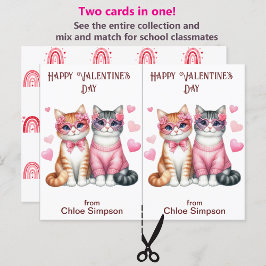 Tarjeta de San Valentín de Tabby Kitty Cats para n