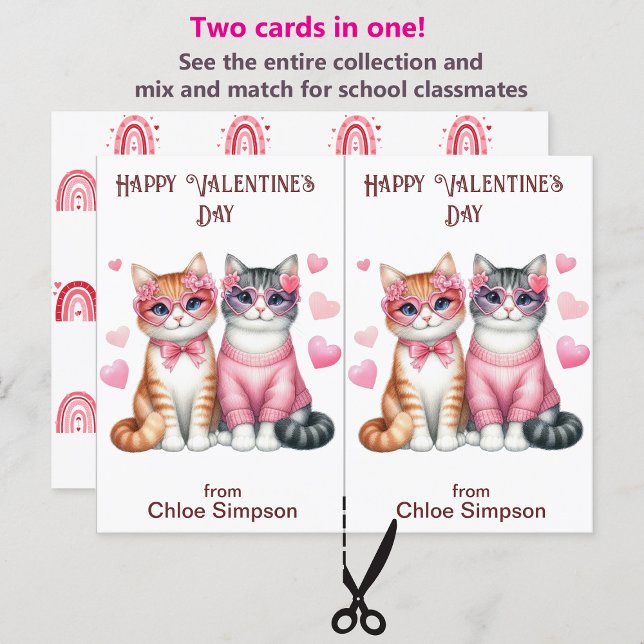 Tarjeta de San Valentín de Tabby Kitty Cats para n (Subido por el creador)