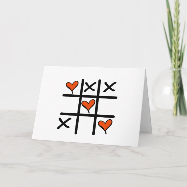 Tarjeta de San Valentín de Tic Tac Toe (Anverso)