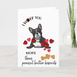 Tarjeta de San Valentín de tu amor al perro Bulldo