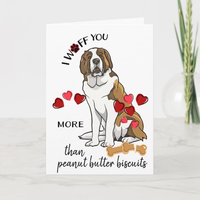 Tarjeta de San Valentín de tu amor al perro de San (Anverso)