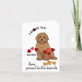 Tarjeta de San Valentín de tu amor de perro dorado