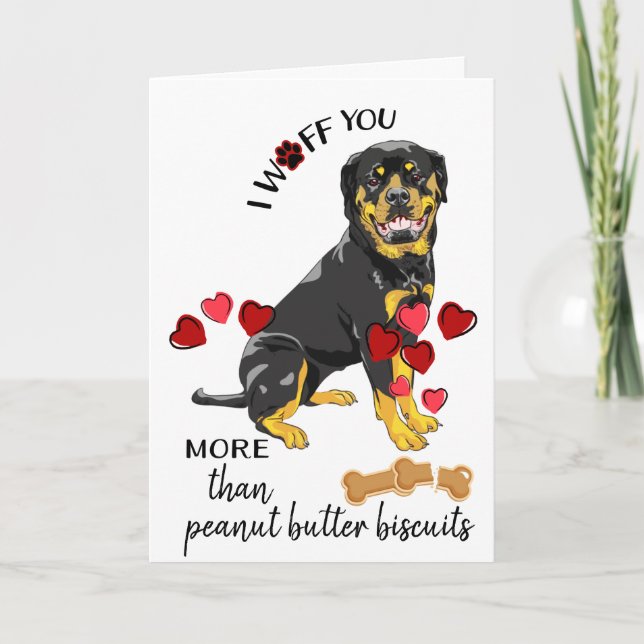 Tarjeta de San Valentín de tu perro de Rottweiler  (Anverso)