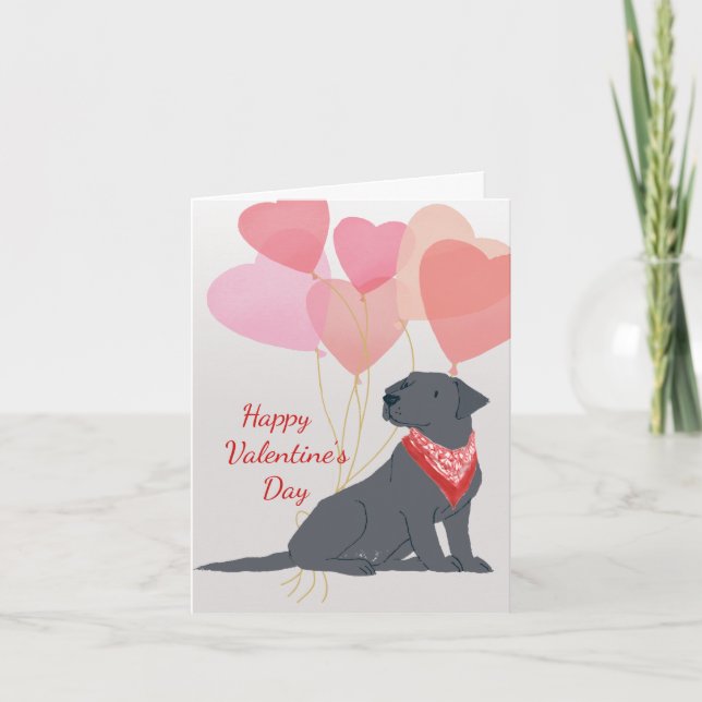 Tarjeta de San Valentín de tu recuperador negro de (Anverso)