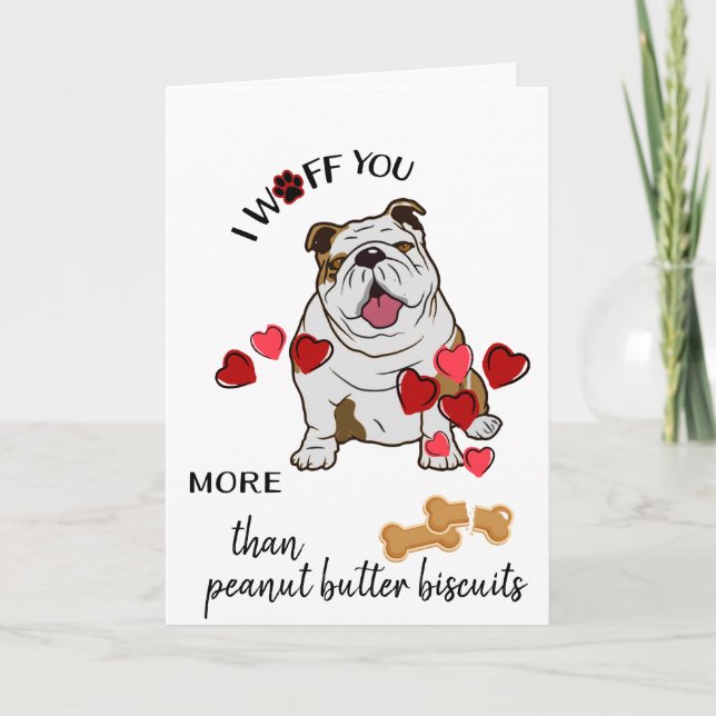 Tarjeta de San Valentín de tus Bulldoges de amor (Anverso)