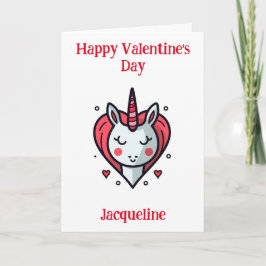 Tarjeta de San Valentín de Unicorn divertida y per