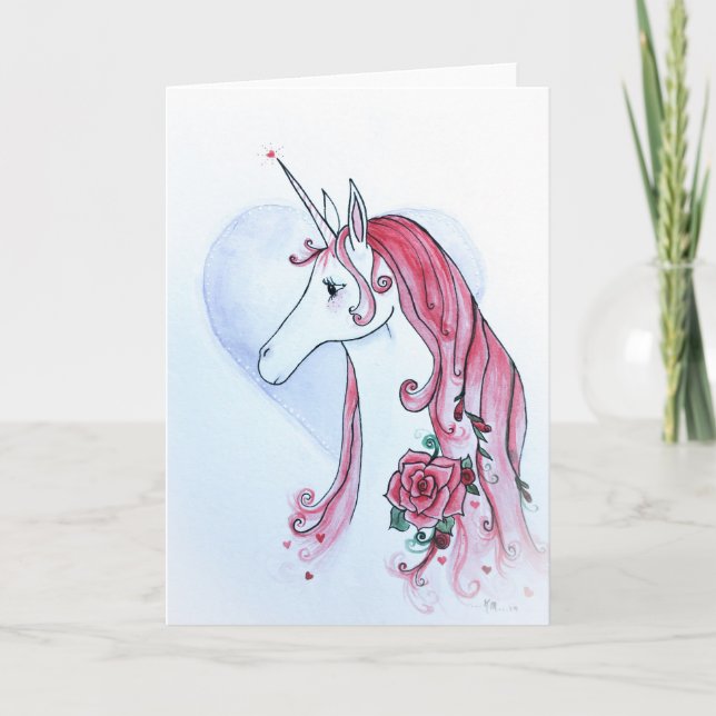 Tarjeta de San Valentín de Unicornio (Anverso)