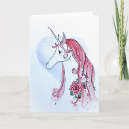 Tarjeta de San Valentín de Unicornio