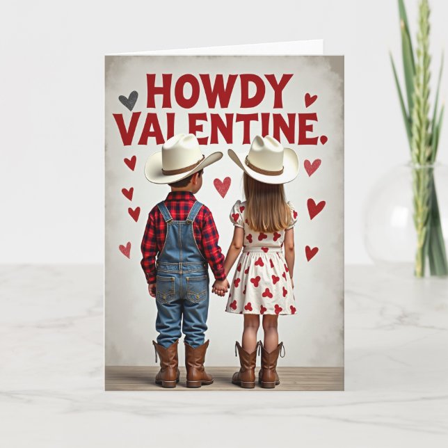 Tarjeta de San Valentín de Vaquero Vaquera (Anverso)