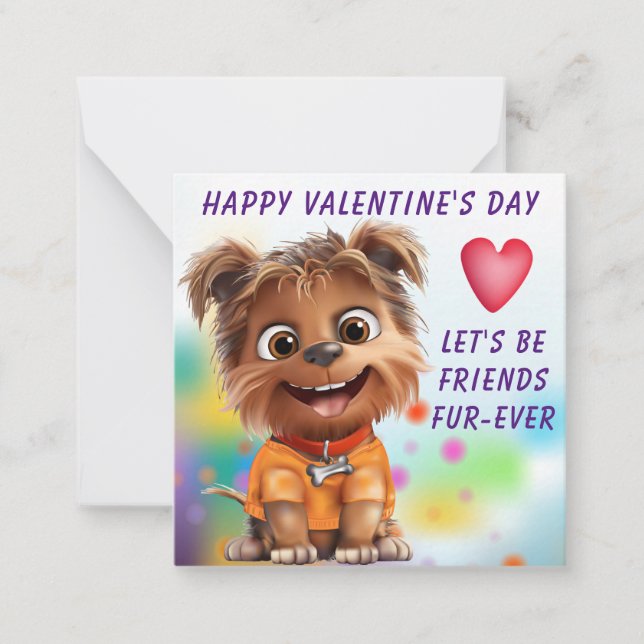 Tarjeta de San Valentín de Yorkshire Terrier Dog (Anverso)