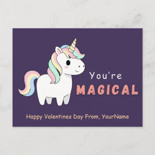 Tarjeta de San Valentín del Unicornio Lindo con Ju