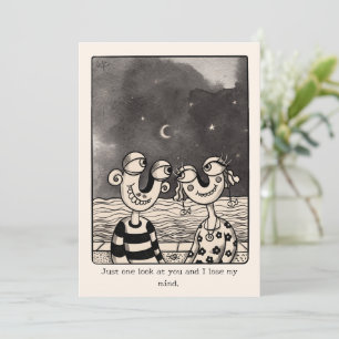 Tarjeta de San Valentín dibujada a mano con la par