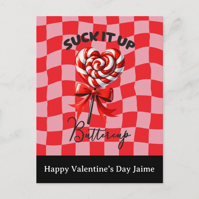 Tarjeta de San Valentín Divertida con Caramelo Chu (Anverso)