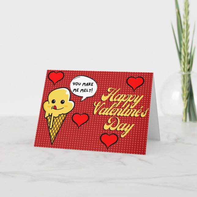 Tarjeta de San Valentín divertida de Ice Cream (Anverso)
