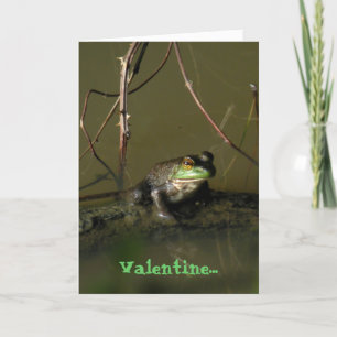 Tarjeta de San Valentín divertida de la Rana Verde