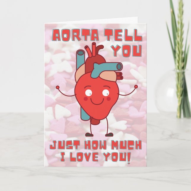 Tarjeta de San Valentín divertida del corazón anat (Anverso)
