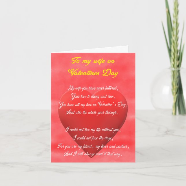 Tarjeta de San Valentín doblada. (Anverso)