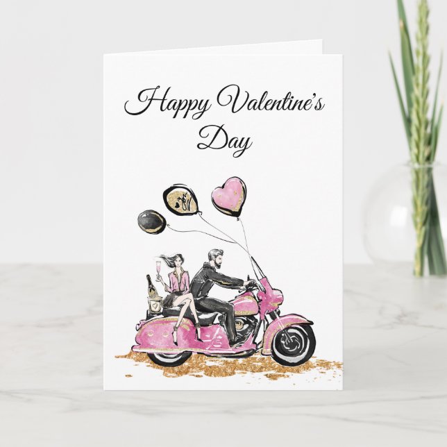 Tarjeta de San Valentín doblada de Motocicleta de  (Anverso)