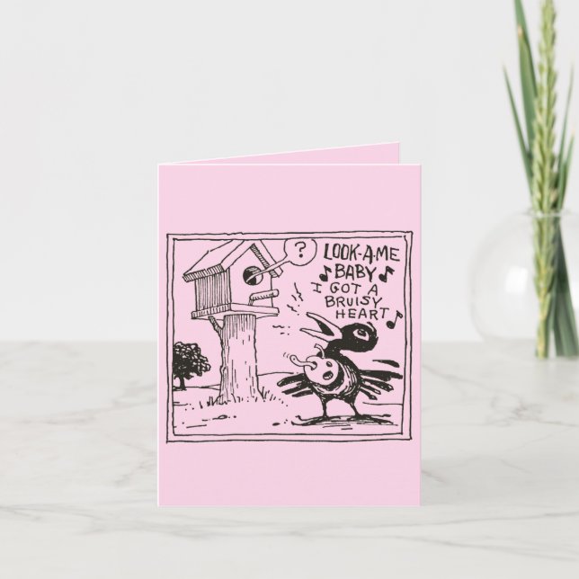Tarjeta de San Valentín Drinky Crow (Anverso)