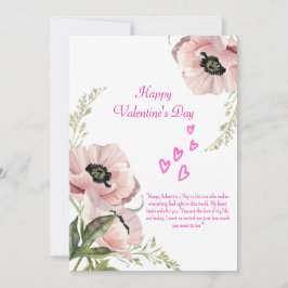 Tarjeta de San Valentín Elegante Verde Blanco Rosa