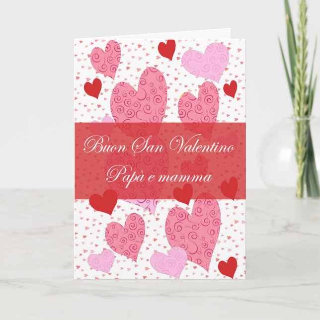 Tarjeta de San Valentín en italiano para papá y ma (Anverso)