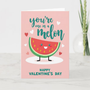 Tarjeta de San Valentín Eres Único en una Sandía