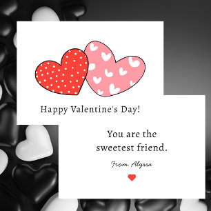 Tarjeta de San Valentín escolar de niños de Corazó