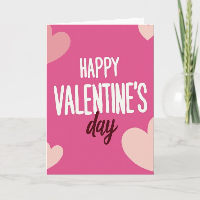 Tarjeta de San Valentín escrita a mano rosa (Anverso)