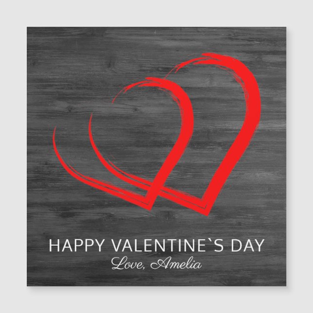 Tarjeta de San Valentín Feliz con Corazón Rojo de  (Anverso)