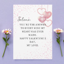 Tarjeta de San Valentín Feliz con Corazón Rosa
