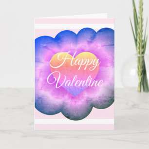 Tarjeta de San Valentín Feliz de Flor Púrpura Pers