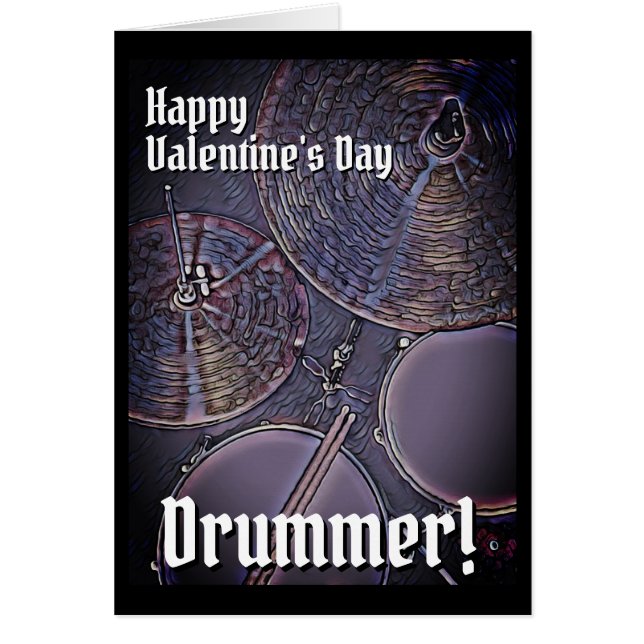 Tarjeta de San Valentín FELIZ VALENTINES DAY DRUMM (Frente)