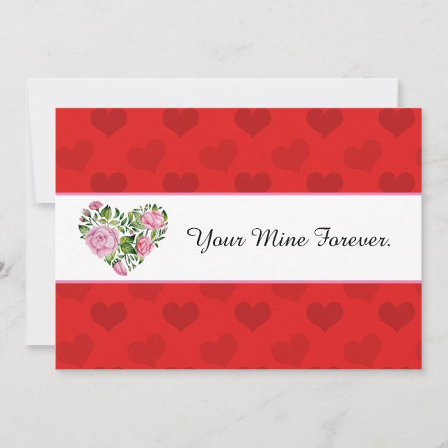 Tarjeta de San Valentín Floral Heart Bouquet (Anverso)