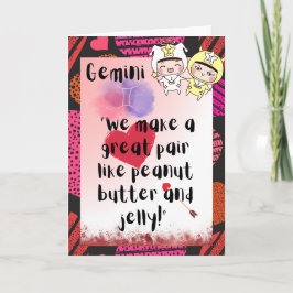 Tarjeta de San Valentín Gemini Zodiac