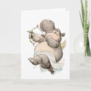Tarjeta de San Valentín Hippo Cupido