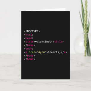 Tarjeta de San Valentín HTML Geek Coder