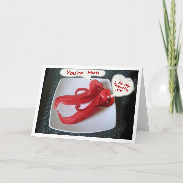 Tarjeta de San Valentín humorística - Pimientos ca (Anverso)