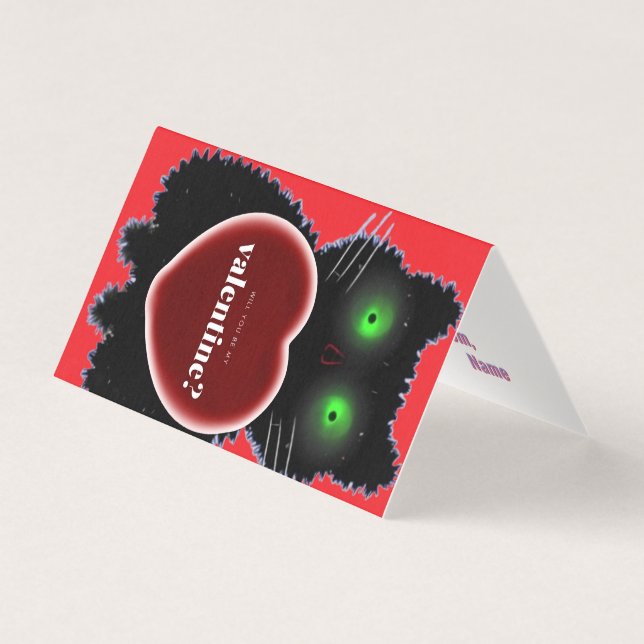Tarjeta de San Valentín Luminosa de Gato Vacío Per (Anverso)