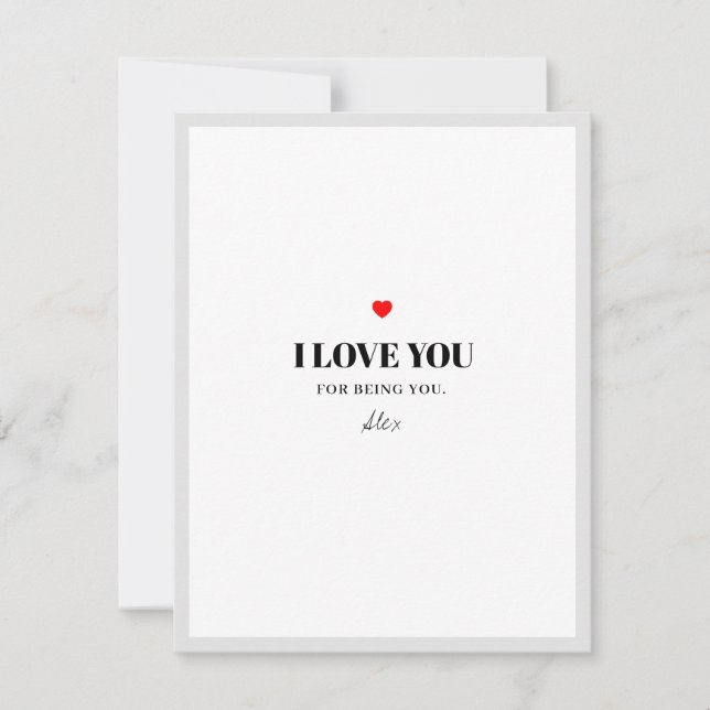 Tarjeta de San Valentín minimalista (Anverso)